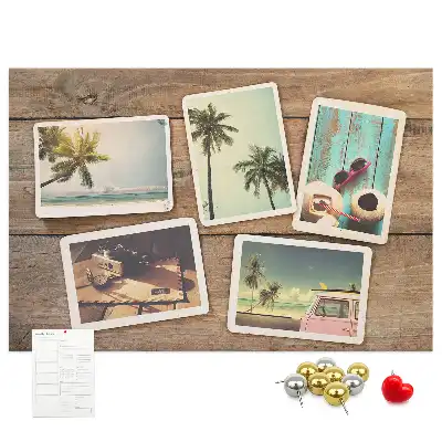Tablica korkowa dla dzieci na zdjęcia w stylu polaroid