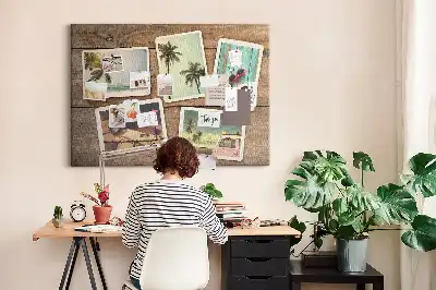 Tablica korkowa dla dzieci na zdjęcia w stylu polaroid