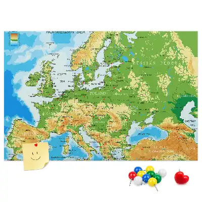 Tablica korkowa Geografia Mapa Świata