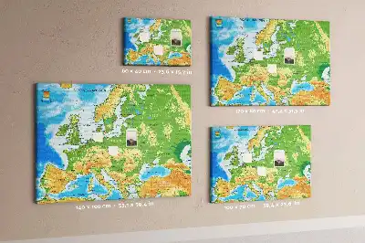 Tablica korkowa z mapą świata Geografia