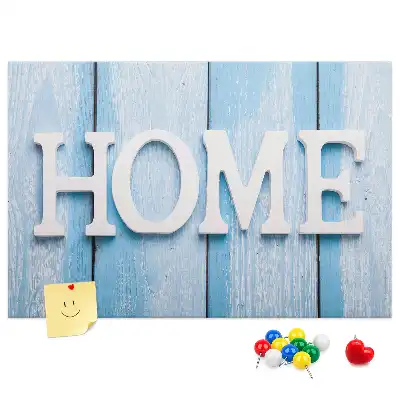 Ozdobna tablica korkowa z napisem Home