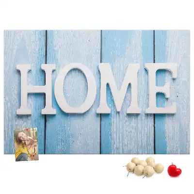Ozdobna tablica korkowa z napisem Home