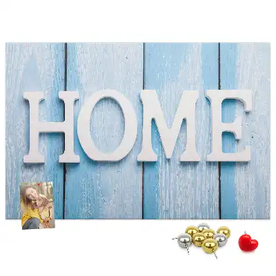 Ozdobna tablica korkowa z napisem Home