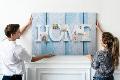 Ozdobna tablica korkowa z napisem Home