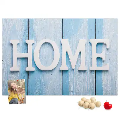 Ozdobna tablica korkowa z napisem Home