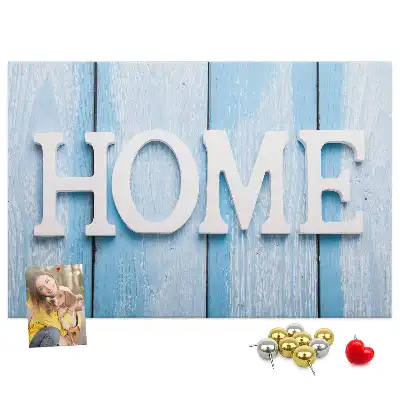 Ozdobna tablica korkowa z napisem Home