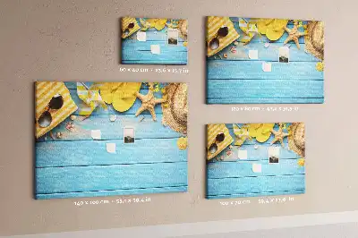 Tablica korkowa z motywem akcesoriów plażowych