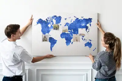 Tablica korkowa dla dzieci Mapa świata kosmos