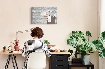 Tablica korkowa z panelami drewnianymi