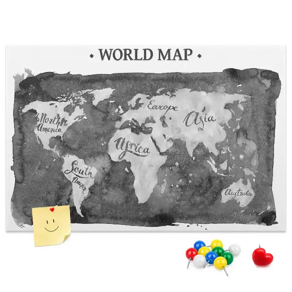 Ozdobna tablica korkowa Retro mapa świata