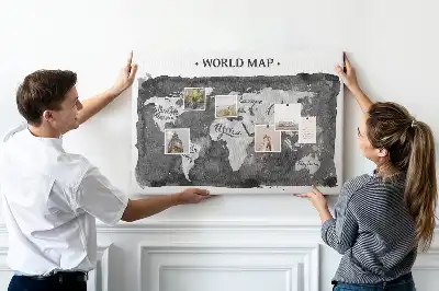 Ozdobna tablica korkowa Retro mapa świata