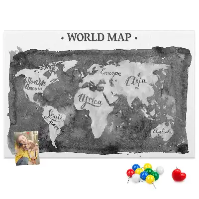 Ozdobna tablica korkowa Retro mapa świata
