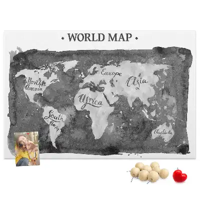 Ozdobna tablica korkowa Retro mapa świata