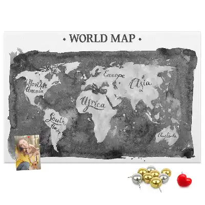 Ozdobna tablica korkowa Retro mapa świata