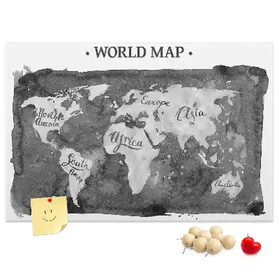 Ozdobna tablica korkowa Retro mapa świata