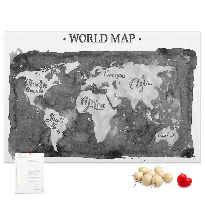 Ozdobna tablica korkowa Retro mapa świata