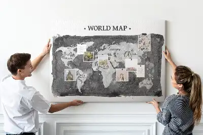 Ozdobna tablica korkowa Retro mapa świata