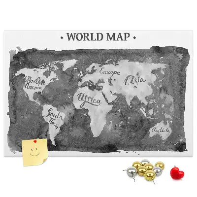 Ozdobna tablica korkowa Retro mapa świata