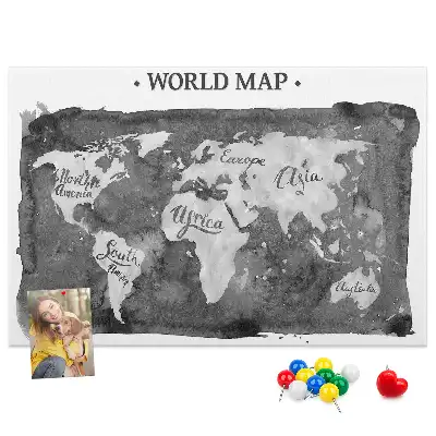 Ozdobna tablica korkowa Retro mapa świata