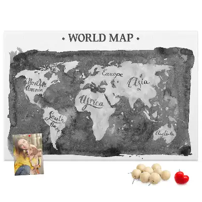 Ozdobna tablica korkowa Retro mapa świata