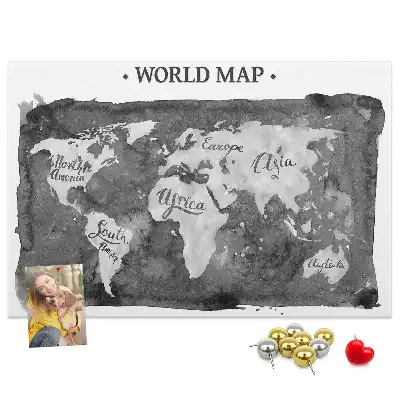 Ozdobna tablica korkowa Retro mapa świata