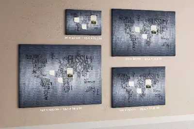 Korkowa tablica Mapa świata z napisów