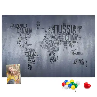 Korkowa tablica Kraje świata z literami