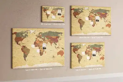 Tablica korkowa ozdobna Vintage mapa świata