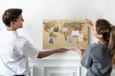 Tablica korkowa ozdobna Vintage mapa świata