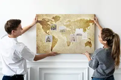 Korkowa tablica Stara mapa świata