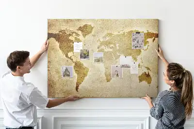 Korkowa tablica Stara mapa świata