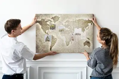 Tablica korkowa dla dzieci z mapą świata panoramiczną