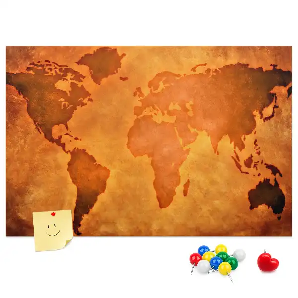 Duża tablica korkowa mapa świata