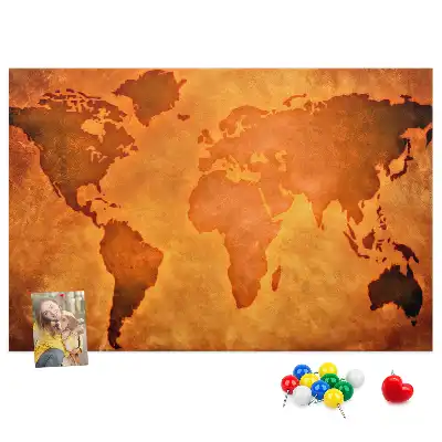 Duża tablica korkowa mapa świata