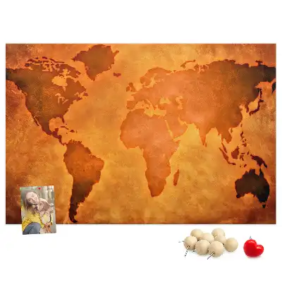 Duża tablica korkowa mapa świata