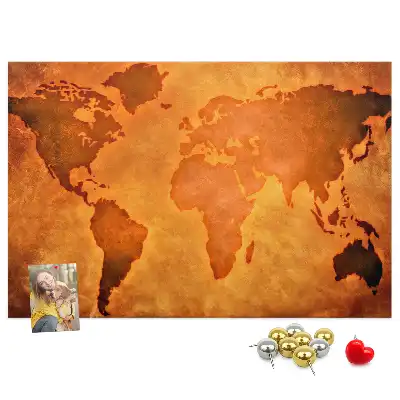 Duża tablica korkowa mapa świata