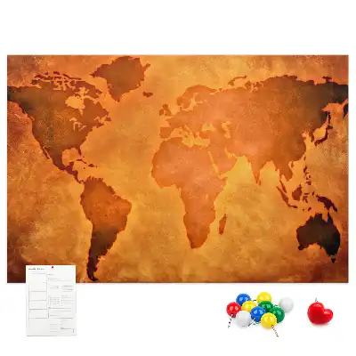 Duża tablica korkowa mapa świata