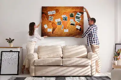 Duża tablica korkowa mapa świata