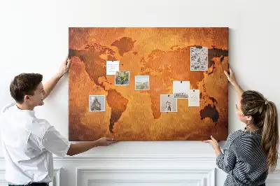 Duża tablica korkowa mapa świata
