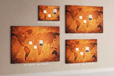Duża tablica korkowa mapa świata