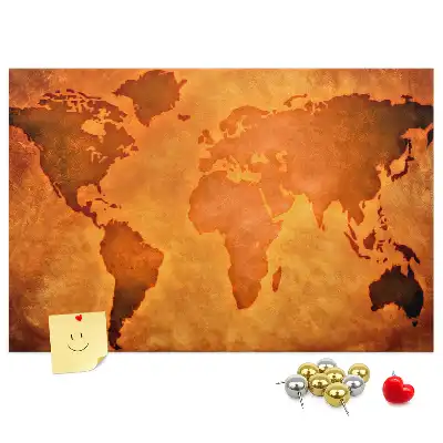 Duża tablica korkowa mapa świata