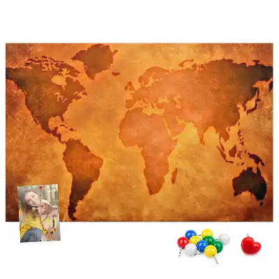 Duża tablica korkowa mapa świata