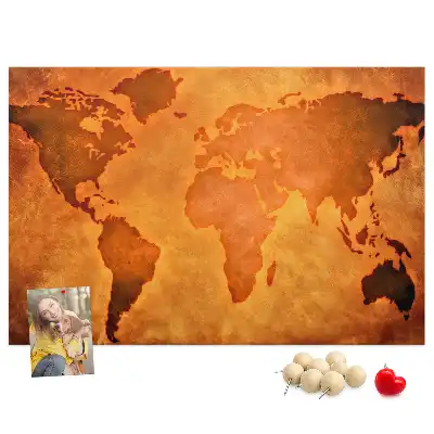 Duża tablica korkowa mapa świata