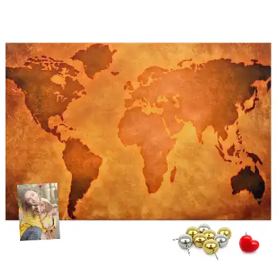 Duża tablica korkowa mapa świata