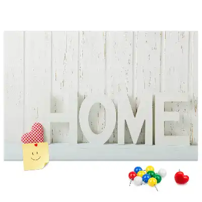 Ozdobna tablica korkowa na ścianę Typografia Home do salonu