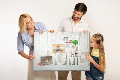 Ozdobna tablica korkowa na ścianę Typografia Home do salonu