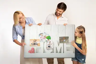 Ozdobna tablica korkowa na ścianę Typografia Home do salonu