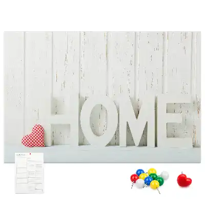 Ozdobna tablica korkowa na ścianę Typografia Home do salonu