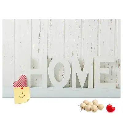 Ozdobna tablica korkowa na ścianę Typografia Home do salonu