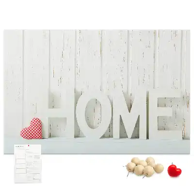 Ozdobna tablica korkowa na ścianę Typografia Home do salonu